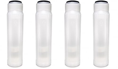 4 Pack Clear Refillable Cartridge for DI Resin and Other Media Residential or Aquarium DI or RO