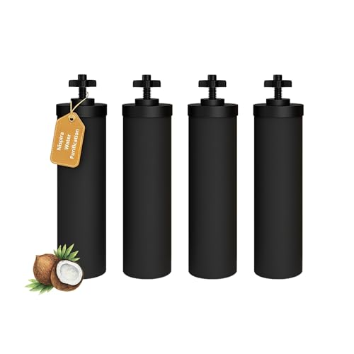Premium Water Filter Black Element Cartridge Compatible with Berkey Countertop Water Purification System. Compared to Part BB9. 4 Filters (4 Count)