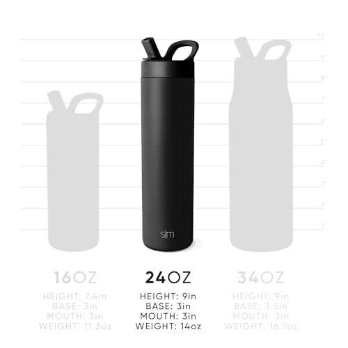 Insulated Water Bottle with Manual Straw
