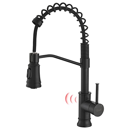 Matte Black Touchless Kitchen Sink Faucet with Pull Down Sprayer