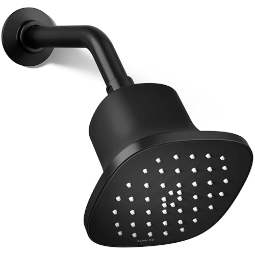 37722-Y-BL Cinq Square Single-Function Filtered Showerhead, Five-Layer Filtration, 2.5 GPM, Contemporary Design, Easy to Clean, Matte Black