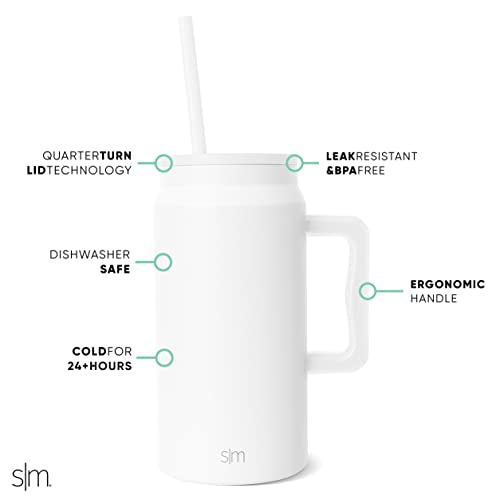 50 oz Mug Tumbler with Handle and Straw Lid