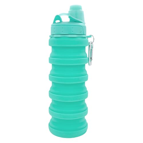 Collapsible Water Bottles Travel Sports Portable Sport Water Bottle comes with mountaineering Buckle 500ml silicone Water
