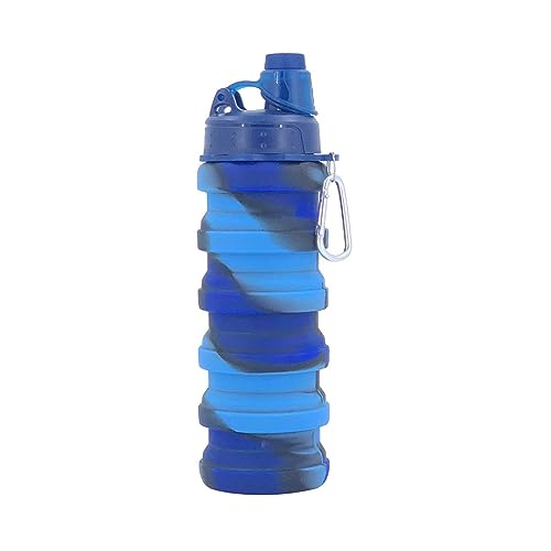 Collapsible Water Bottles Travel Sports Portable Sport Water Bottle comes with mountaineering Buckle 500ml silicone Water
