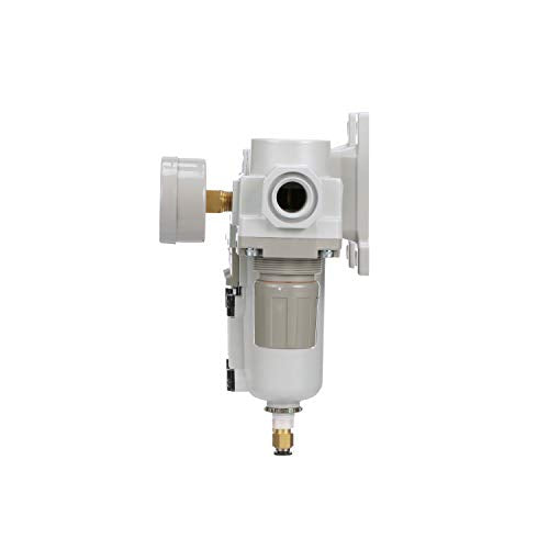 SAU430-N06DG-MEP Three Stage Air Drying System Particulate Air Filter, Coalescing Filter, Air Pressure Regulator Combo 3/4" NPT - Metal Bowl, Auto Drain, Bracket, Gauge