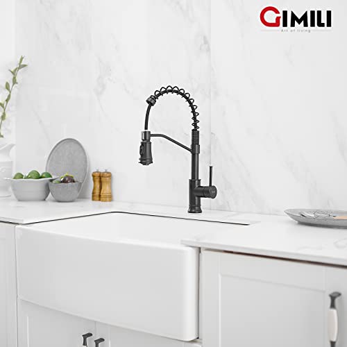 Matte Black Touchless Kitchen Sink Faucet with Pull Down Sprayer