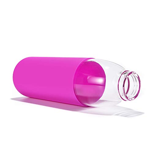 18 Oz Borosilicate Glass Water Bottles with Bamboo Lid