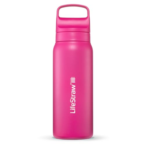 Go Series Insulated Stainless Steel Water Filter Bottle for Travel and Everyday Use Removes Bacteria