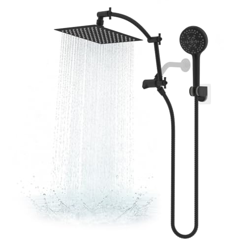 All Metal 8" High Pressure Rain Shower Head Combo