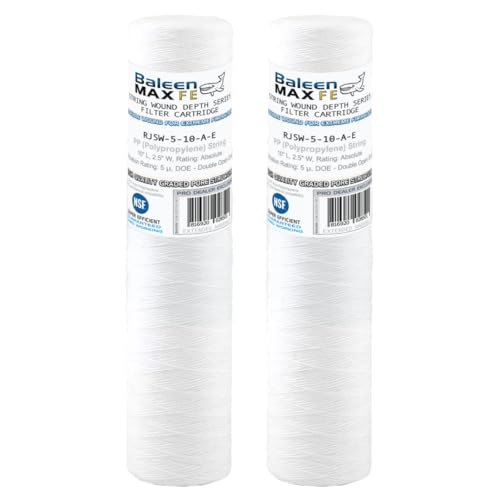 2 Pack 5 Micron 10"x2.5" String Wound Whole House Water Sediment Filters