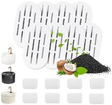 DOOOB Cat Water Fountain Filters, 16 Pack Cat Fountain Filter, Cat Fountain Replacement Filters for DOOOB Stainless Steel Cat Water Fountain, Pet Water Fountain Filters (8 Filters & 8 Sponges)