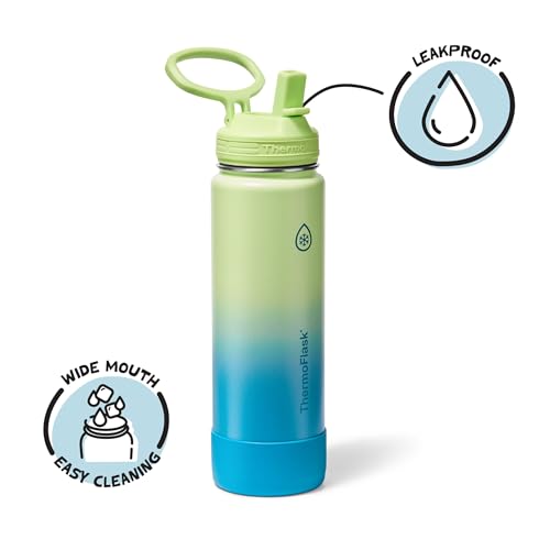 Insulated Water Bottle with Straw Lid