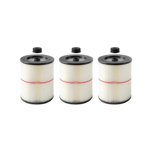 9 17816 17816 Red Stripe Replacement HEPA Filter for Craftsman Craftsman Shop Vac Wet (3 Count)
