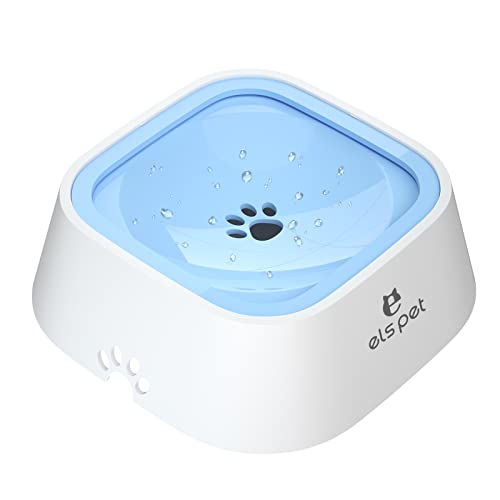 No Spill Dog Cat Bowl 35oz 1L Anti Slip Travel Water Dispenser Blue
