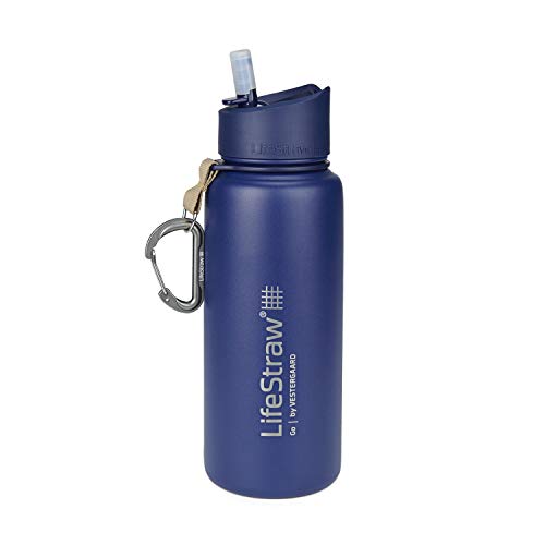 Go Stainless Steel Water Filter Bottle with 2
