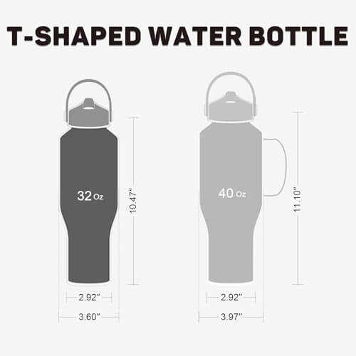 Insulated Water Bottle 32oz with Straw