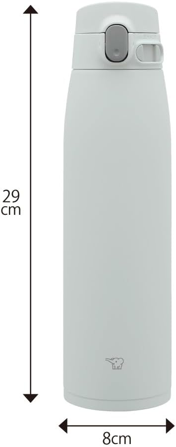 Zojirushi SM-VS95-HM Water Bottle, One-Touch Stainless Steel Mug, Seamless, 32.4 fl oz (950 ml), Matte Gray