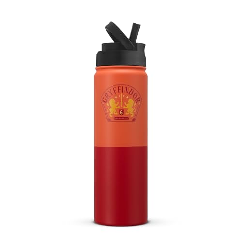 Harry Potter Gryffindor Stainless Steel Water Bottle with Flip Straw Lid