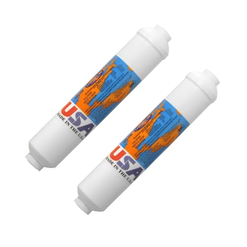 Omnipure - (K2520-JJ) - 10" x 2" 1 Micron Carbon Block Inline Filter 1/4" Quick Connect (2 Pack)