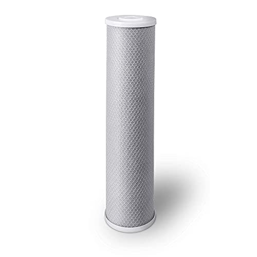 High Capacity Coconut Shell Carbon Block Water Filter 5 Micron Cartridge 4.5" x 20" for Universal Whole House System WELL (2 Count)