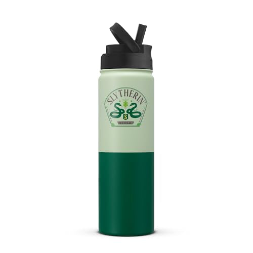 Harry Potter Slytherin Stainless Steel Water Bottle with Flip Straw Lid
