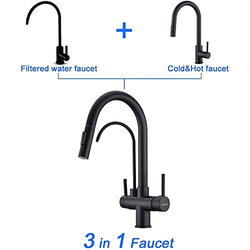 Matte Black Kitchen Faucet with Pull Down Sprayer