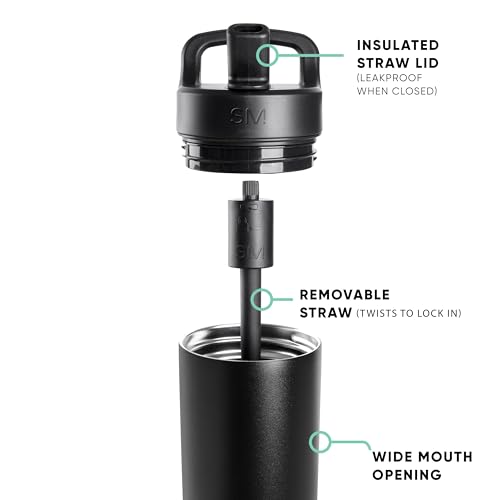 Insulated Water Bottle with Manual Straw