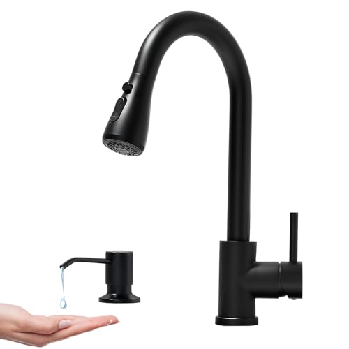 Kitchen Faucet with Pull Down Sprayer and Soap Dispenser