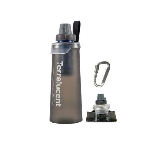 Collapsible Water Filter Bottle with Carabiner