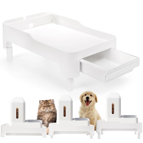 Raised Pet Feeder Stand for Cats and Dogs Neck Health