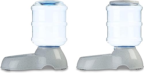 Automatic Pet Water Dispenser and Gravity Food Feeder Set for Cat and Dog (2 Count)