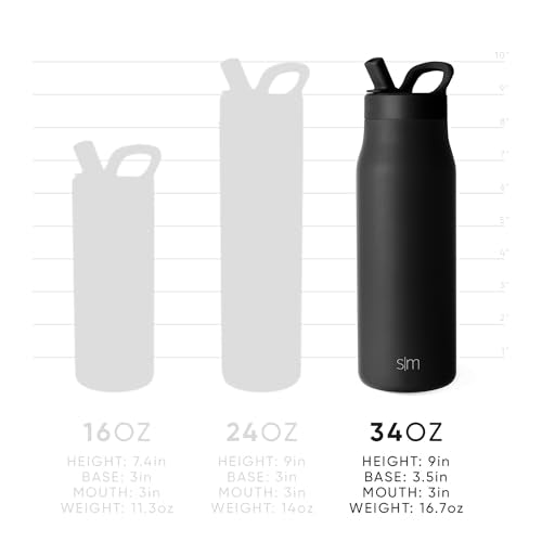 Ceramic Lined Water Bottle with Straw