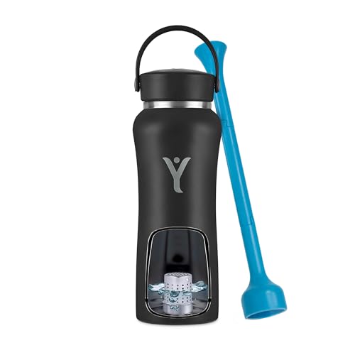DYLN Hydrogen Water Bottle 25 oz Black Stainless Steel Alkaline Water