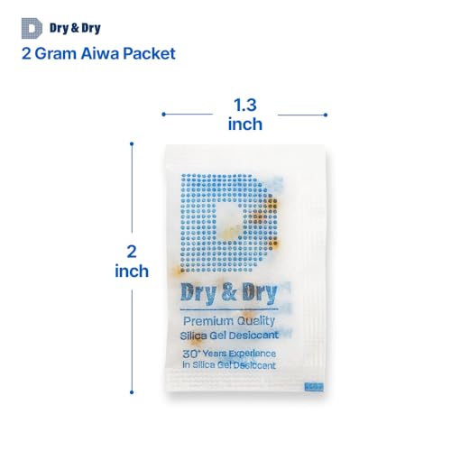 2 Gram [500 Packets] Orange Indicating Silica Gel Packets Desiccants Silica Packets
