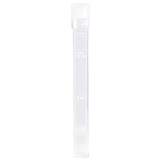 Lamotte 0106 Lamotte 0106 Plastic Test Tube, Square, 2.5 mL-5 mL-10 mL with Cap (Pack of 6)