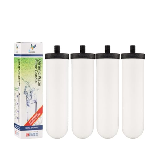British Berkefeld Doulton 8674 Ultra Sterasyl Ceramic Filter Candle for Countertop Gravity Water Filter System Short Mount 7" (4 Count)