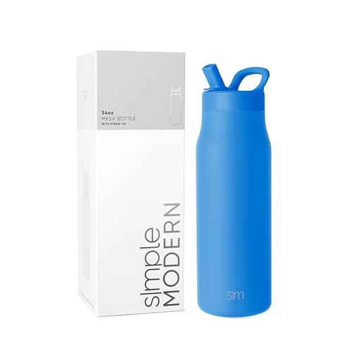 Insulated Water Bottle with Manual Straw