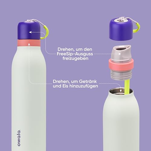 FreeSip Twist Stainless Steel Water Bottle 24 oz Minty Horizons