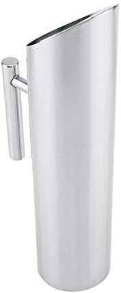 Stainless Steel Water Pitcher Jug with Ice Guard - 2L Cold Drinking Carafe with Handle for Home & Hotel