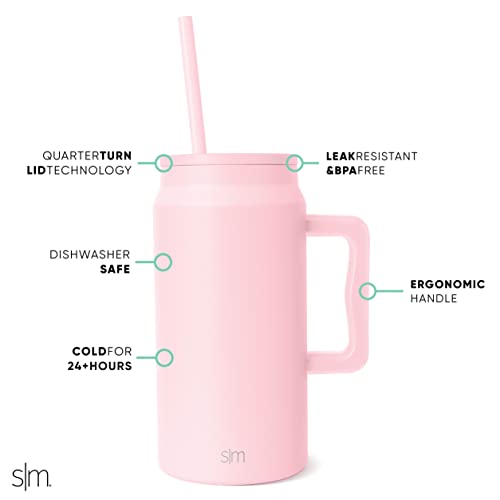 50 oz Mug Tumbler with Handle and Straw Lid