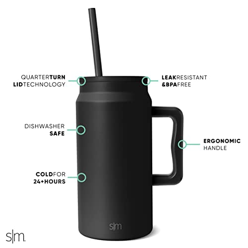 50 oz Mug Tumbler with Handle and Straw Lid