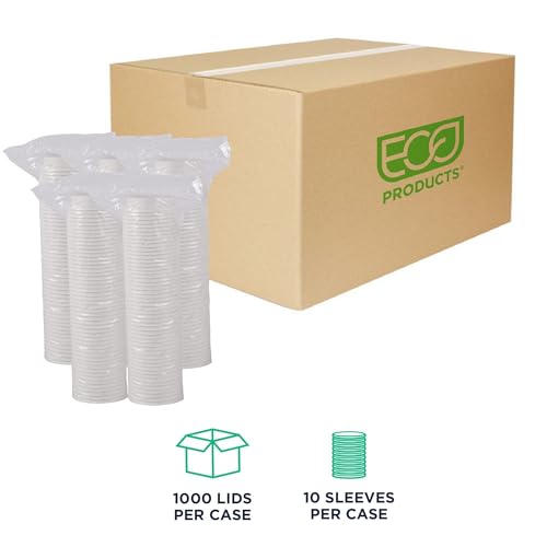 Eco Products Compostable Molded Fiber Coffee Cup Lids (1000 Count)
