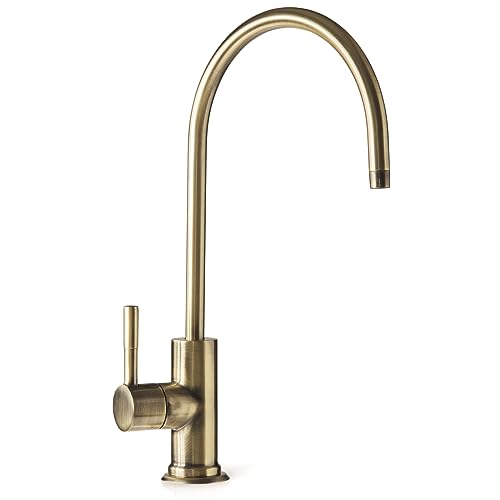 GA1-AB Heavy-Duty Contemporary Non-Air Gap RO Faucet – Premium Lead-Free Design for RO Filtration Systems & Bar Sinks, Antique Brass