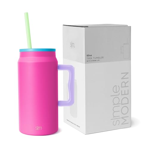 50 oz Mug Tumbler with Handle and Straw Lid