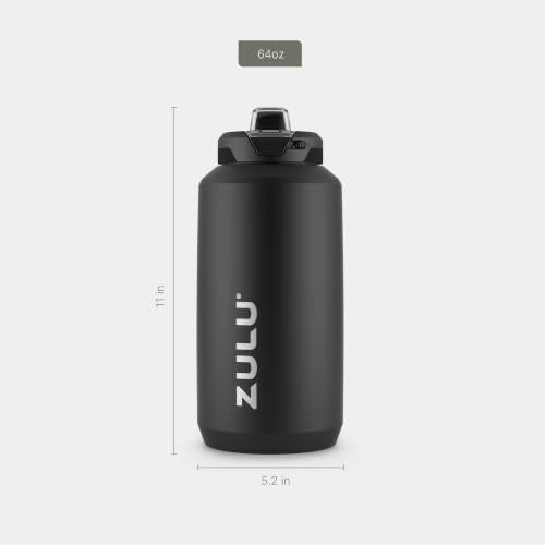 Goals 64oz Water Bottle Half Gallon Stainless Steel Jug with Straw