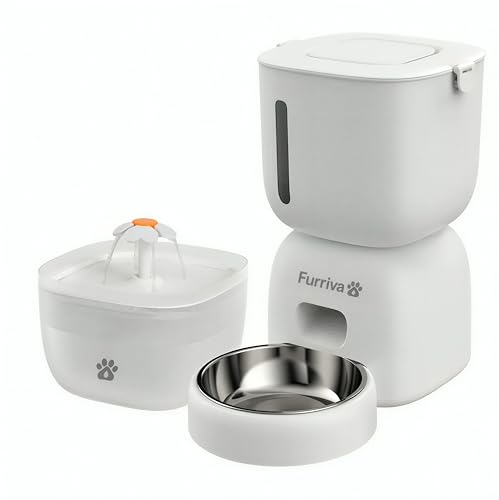 Automatic Cat Feeder and Water Fountain Set