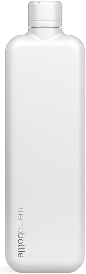 SLIM Stainless Steel memobottle - WHITE