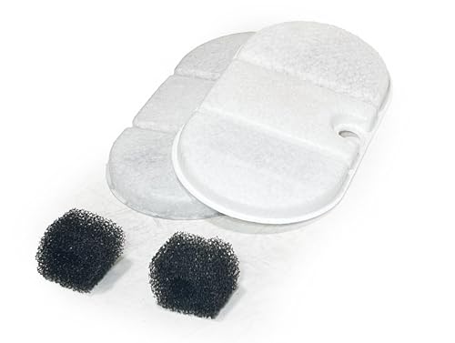 PLWF002 Cat Water Fountain Activated Charcoal Water Filter Kit Replacements with Spongies Compatible with Petlibro 71oz (24 Count)