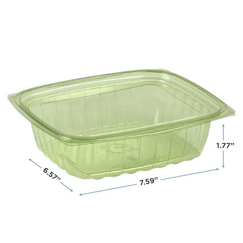 Compostable 24oz Rectangular Deli Containers With Lids (200 Count)