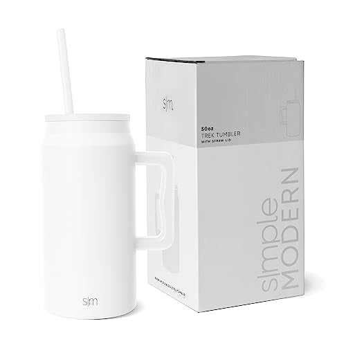 50 oz Mug Tumbler with Handle and Straw Lid